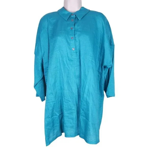 J Jill Love Linen Shirt Top XL - Picture 3 of 14